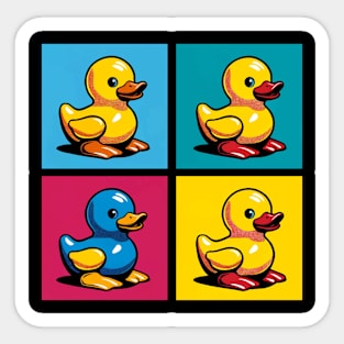 Pop Art Duck Soak: Colorful National Bubble Bath Day Sticker